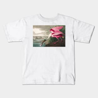 Roseate Spoonbill Robert Havell after John James Audubon 1827 Art Print Kids T-Shirt